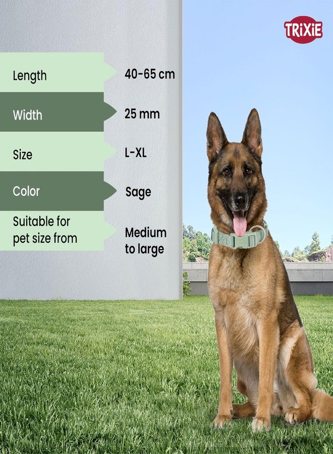 TRIXIE Premium Dog Collar, Adjustable Fit, L-XL Size, 40-65 cm Length, 25 mm Width (sage) - Image 4
